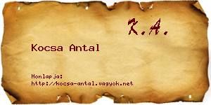 Kocsa Antal névjegykártya